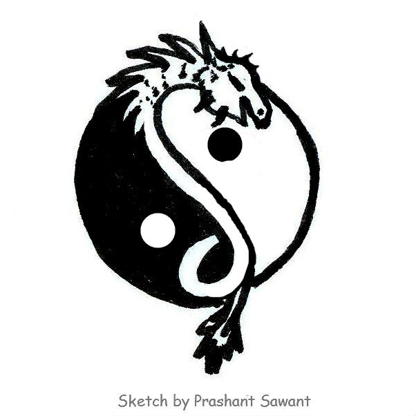 Yin Yang Dragon Family Tattoo Designs