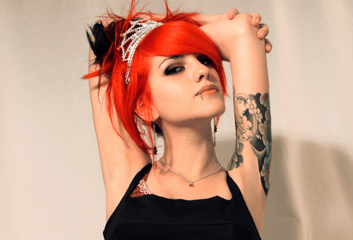 Lip Piercing and Arm Tattoo for Girl Ideas