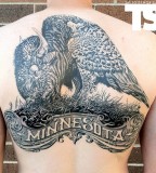 Bull Head with Bird Body Minnesota Tattoo Design For Men
