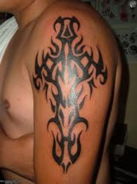 Amazing Tribal Cross Tattoos Designs For Men