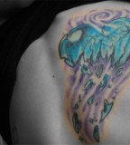 Shattered Blue Heart Tattoo