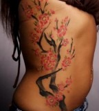 Lovely Cherry Blossom Rib Piece Tattoo Design