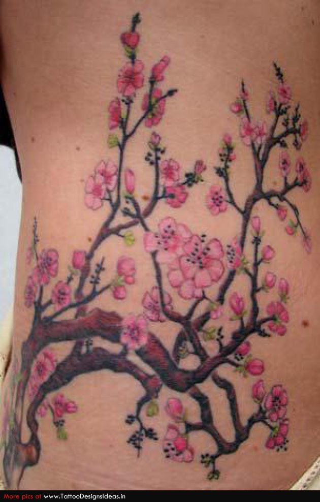 Tatto Design Of Cherry Blossom for Girls
