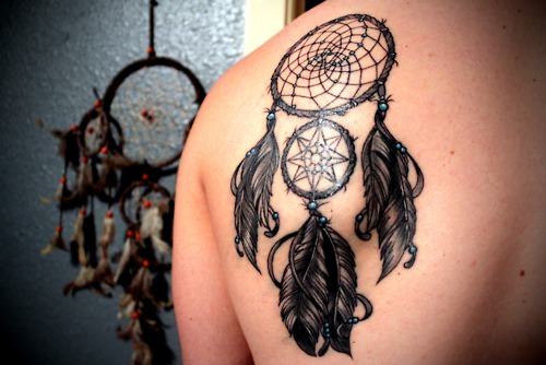 Dream Catcher Tattoo Design on Back