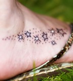 Magical Shooting Star Tattoo Design on Foot