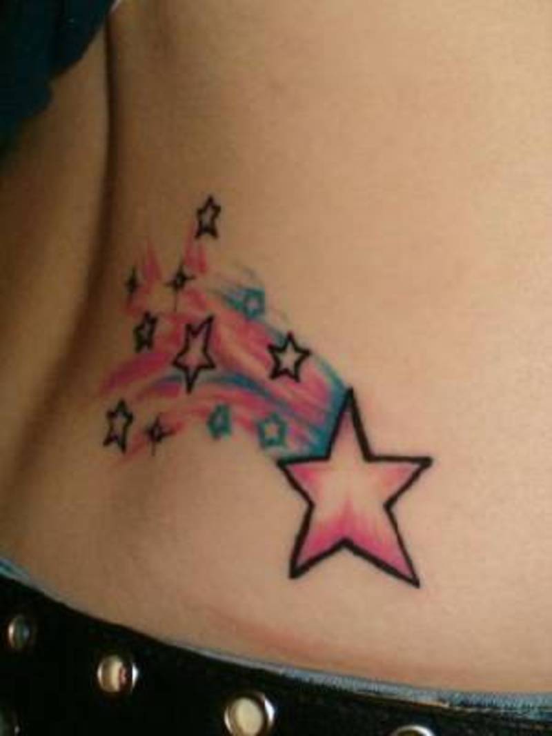 Bright Shooting Stars Shaped Tattoo Design