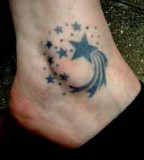 Gorgeous Shooting Stars Shaped Tattoo on Foot