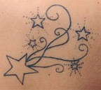 Sexy Shooting Stars Tattoo Design for Female