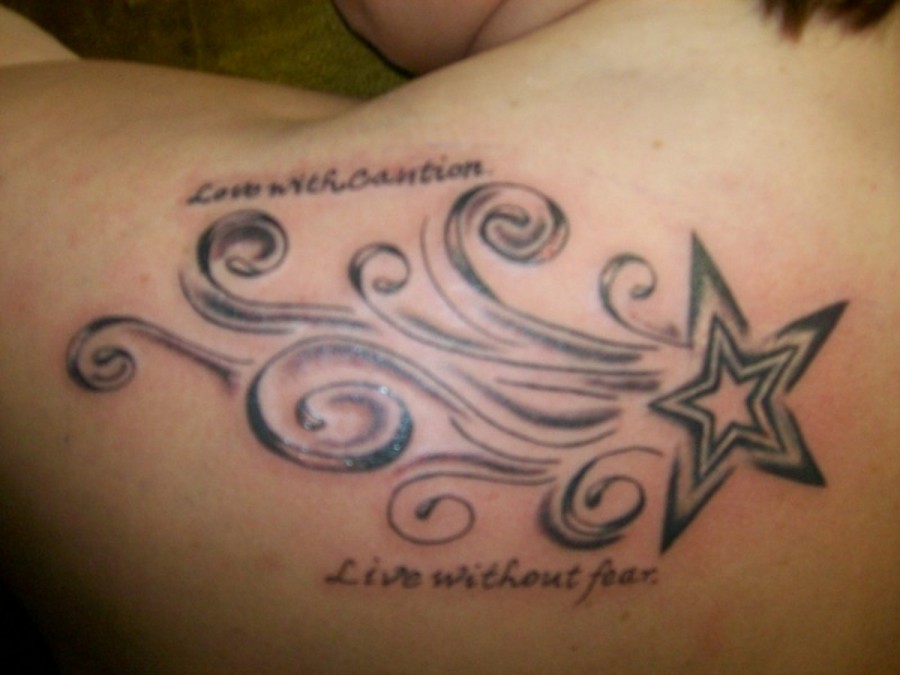 Shooting Stars Tattoo Design on Shoulder