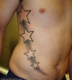Shooting Stars Rib Cage Tattoo Design Picture