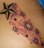 Gorgeous Shooting Stars Shaped Tattoo Design for Body