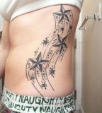 Beautiful Side Rib Shooting Stars Galaxy Tattoo Design