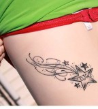 Sweet Girls Shooting Stars Themed Tattoo Design 