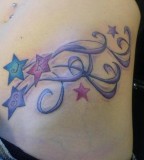 Beautiful Purple Shooting Stars Tattoo Design Pic