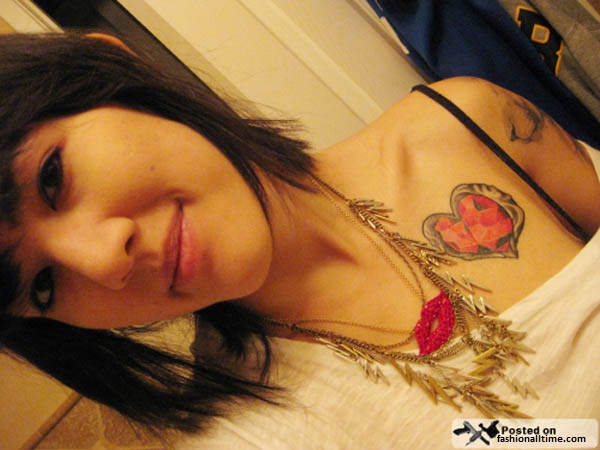 Heart Tattoo Designs on Chest for Women