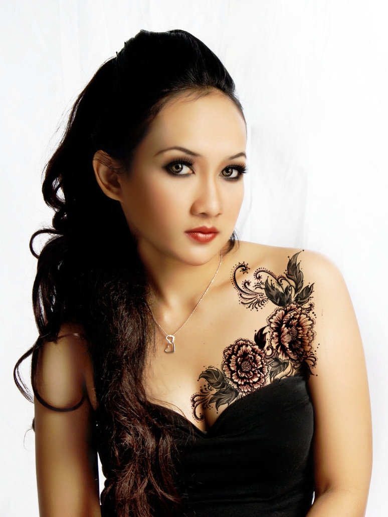 Flower Chest Tattoos for Women