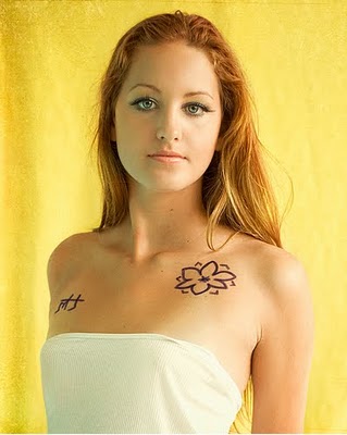 Sunflower Chest Tattoo Designs For Girls