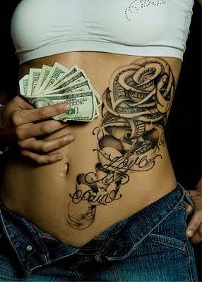 Money Tattoos On Ribs Picture