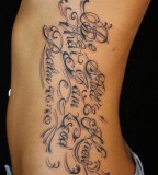 Quote Tattoo On The Ribs
