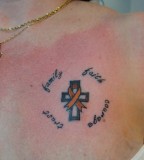 Wonderful Cross Shaped Symbolizing Family Tattoo Design