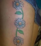 Cute Three Flowers Shaped Symbolizing Girls Tattoo Design 
