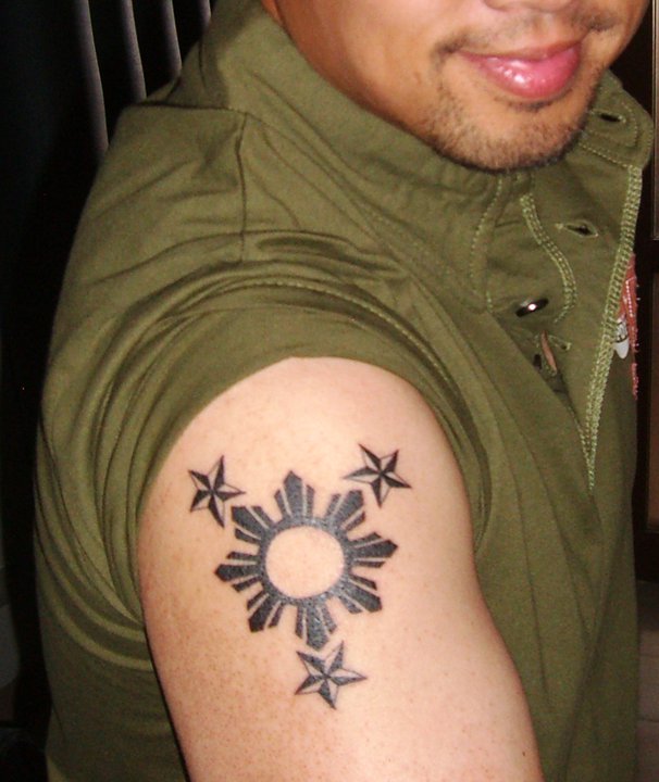 Star Tattoo Design for Men on Upper Arm