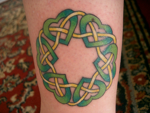Celtic Heart and Lines Tattoo Design Work for Women