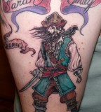 Family Pirate Tattoo Design on Upper-Arm Tattoo Picture