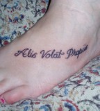 Letter Tattoo Design for Women on Feet