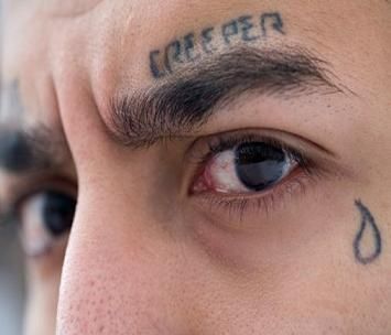 Teardrop Tattoo with Cool Lettering