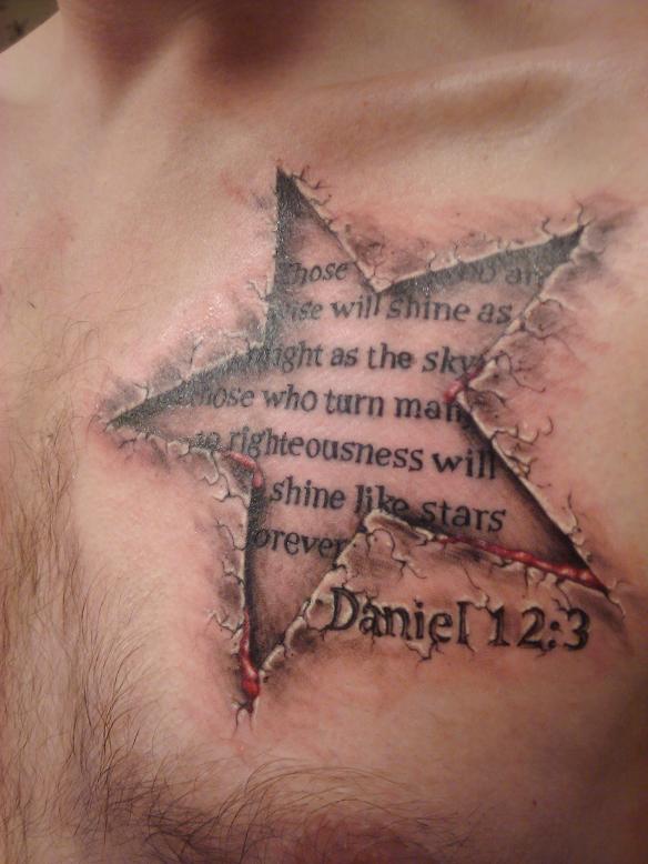 Star Bible Verse Under the Skin Tattoo