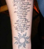 Bible Verses with Sun Lower Hands Tattoo