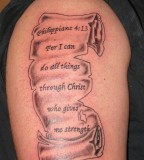 Cool Sleeve Bible Verse Tattoo Design