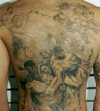Full Back Christian Theme Picture Tattoo