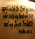 Tattoo Bible And Christian Verses on Back Shoulder