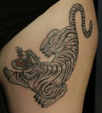 Tiger Theme Sleeve Tattoo