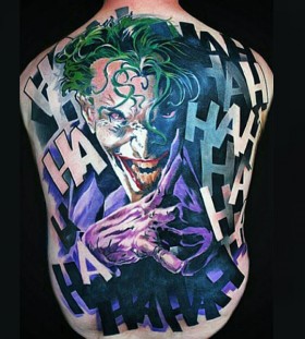 the joker full back tattoos for men