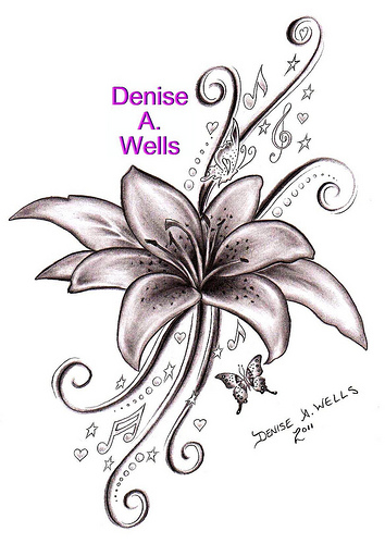 Lily Song Tattoo Sketch Design By Denise A Wells