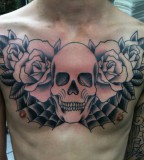 Skull and Rose Tlc Tattoo School Pic
