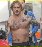 Tom Hardy Tattoos Shirtless For Tinker Tailor Soldier Spy