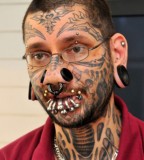 Bold Insane Facial Tattoos and Piercings