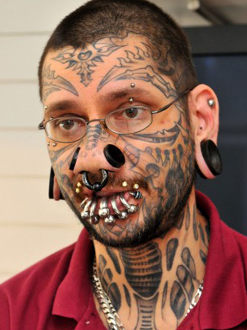 Bold Insane Facial Tattoos and Piercings