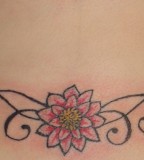 Charming Lower Back Floral Tattoos Design Ideas