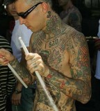 Drumming Travis Barker Body Tattoo Designs