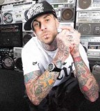 Travis Barker Cadillac Boom Box Flags And Full Color Tattoos