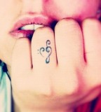 Finger With Bass And Treble Clef Heart Tattoo