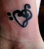 Mi Music Note Heart Tattoo Thing On Wrist