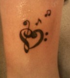 Music Note Heart Tattoo - Clef Tattoo Ideas