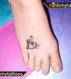 Musical Heart Tattoo on Foot