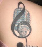 Awesome Mic and Treble Clef Tattoo